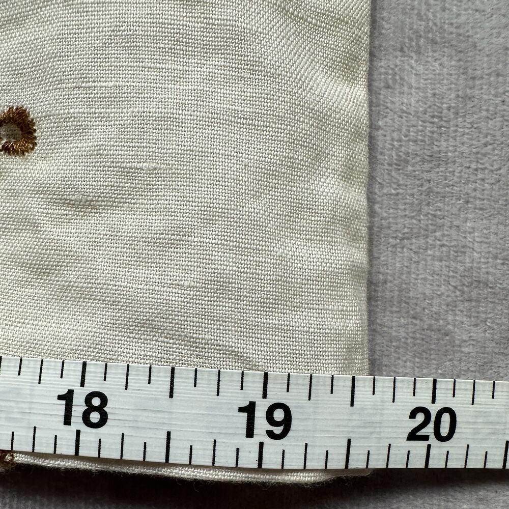Sezane Waverly Blouse NWT Beige Brown Embroidered Linen Cotton Lace Trim 36 US 4 - Picture 16 of 16